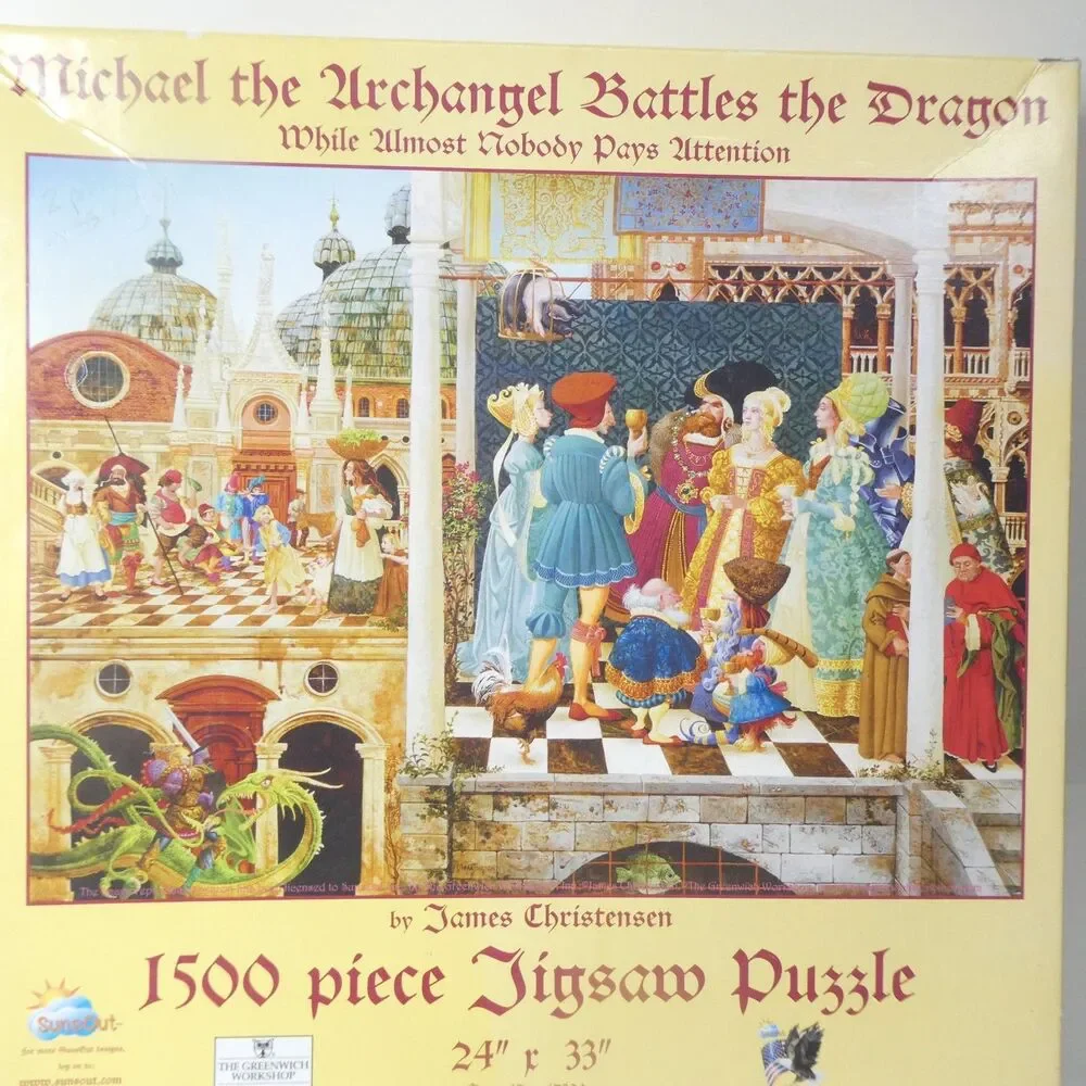 Michael the Archangel Battles Dragon James Christensen 1500 Pc Puzzle SunsOut